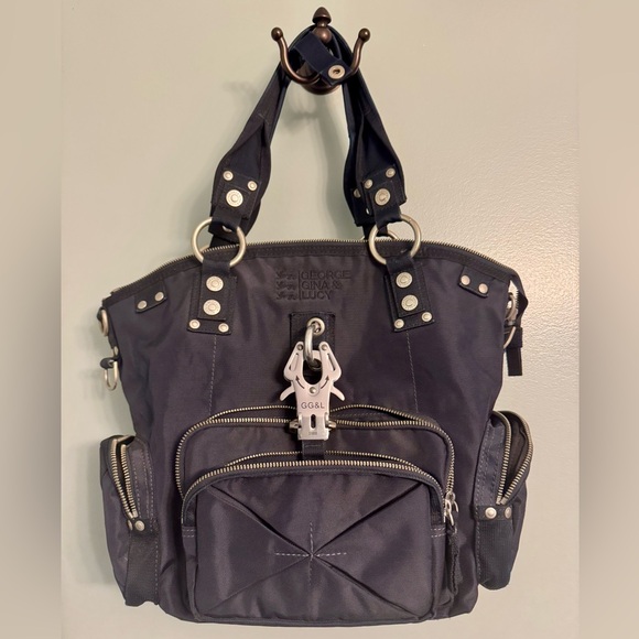 George Gina & Lucy Nylon Handbag Newport Moxie in Navy - Picture 1 of 16